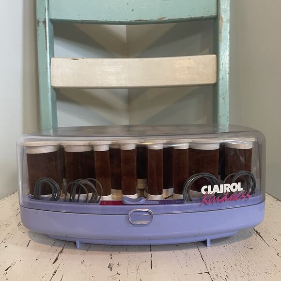 Clairol Kindness VH24 24 Velvet Flocked Hot Rollers Extra Clips Tested Works - Picture 1 of 9